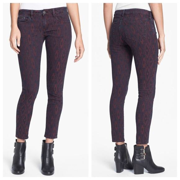 The Kooples Aztec Print Stretch Red Skinny Jeans - Picture 1 of 9